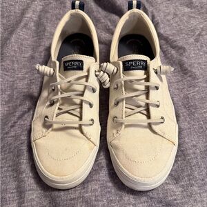 Sperry Tan Canvas Boat Shoes